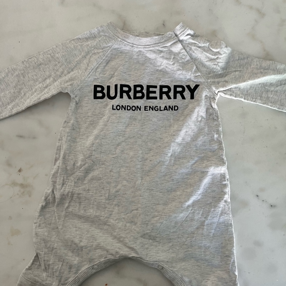Boy gray romper gently worn runs smaller since dried